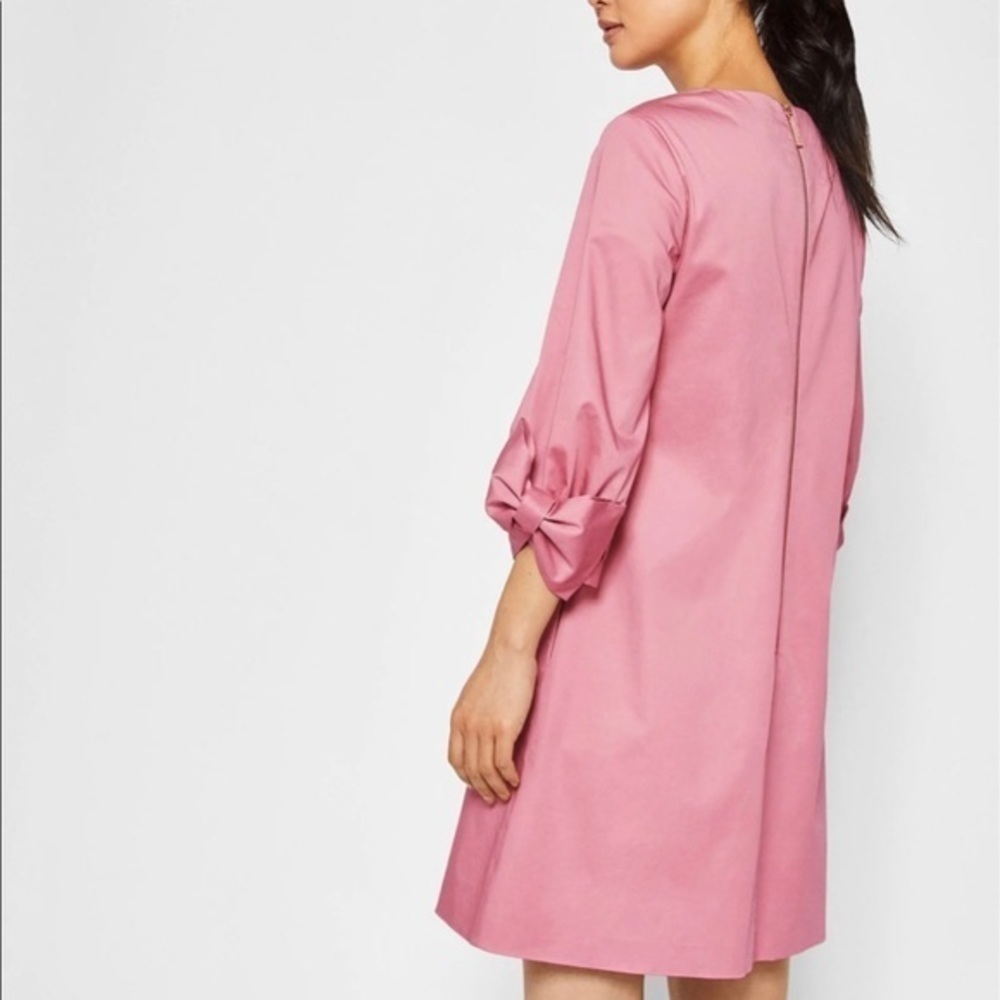 Ted Baker Solyane Rose Pink Shift Mini Dress with Oversized Sleeves